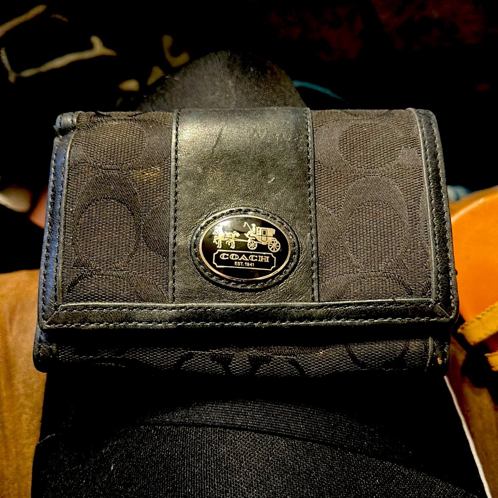 Small black coach wallet